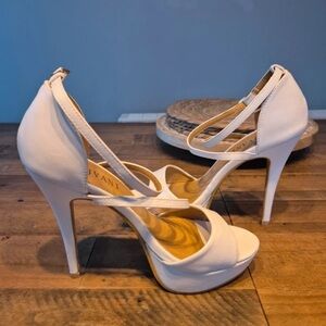 Chic White Strappy Heels